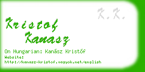 kristof kanasz business card
