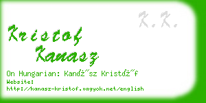 kristof kanasz business card